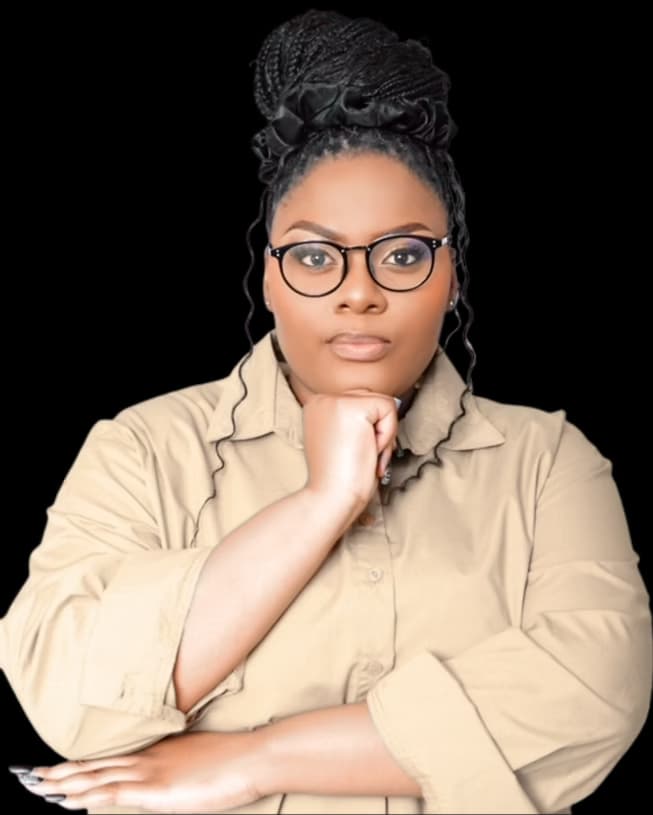 Tshegofatso Kgasago seated in a calm professional setting